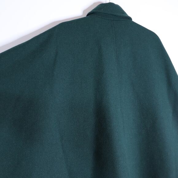ANN TAYLOR NWT Buttoned Trench Cape Dark Green Wool Blend Women's MP - Picture 6 of 12